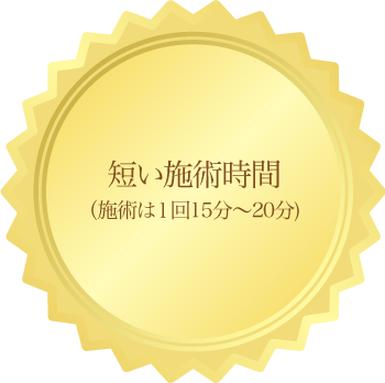 短い施術時間（施術は１回15分～20分）